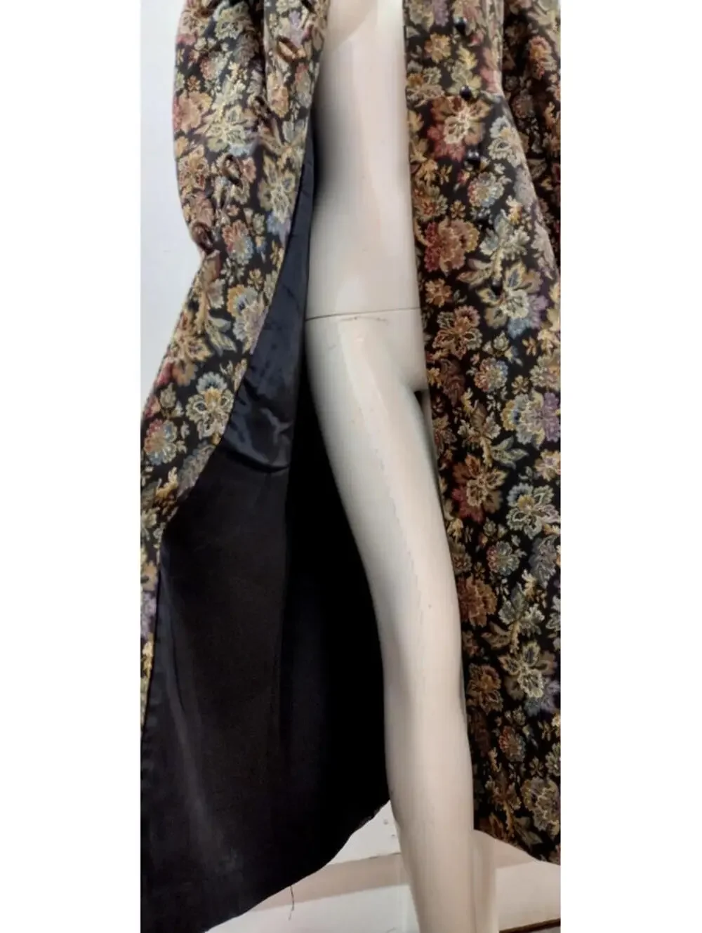 Vintage Tapestry Boho Coat Wide Collar Victorian Chic Lavender Burgundy S/ Med - Picture 15 of 16